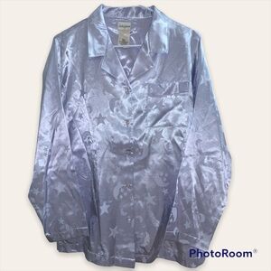 Delicates Pajama Top Moon and star Size Small Blue Grayish